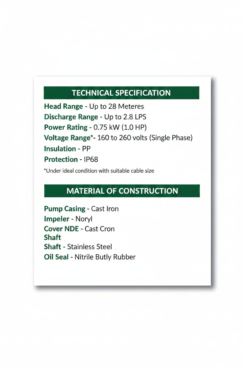 Powerful 1 HP single phase Kirloskar Kosi 128 motor pump from pump-shop-ak-brothers