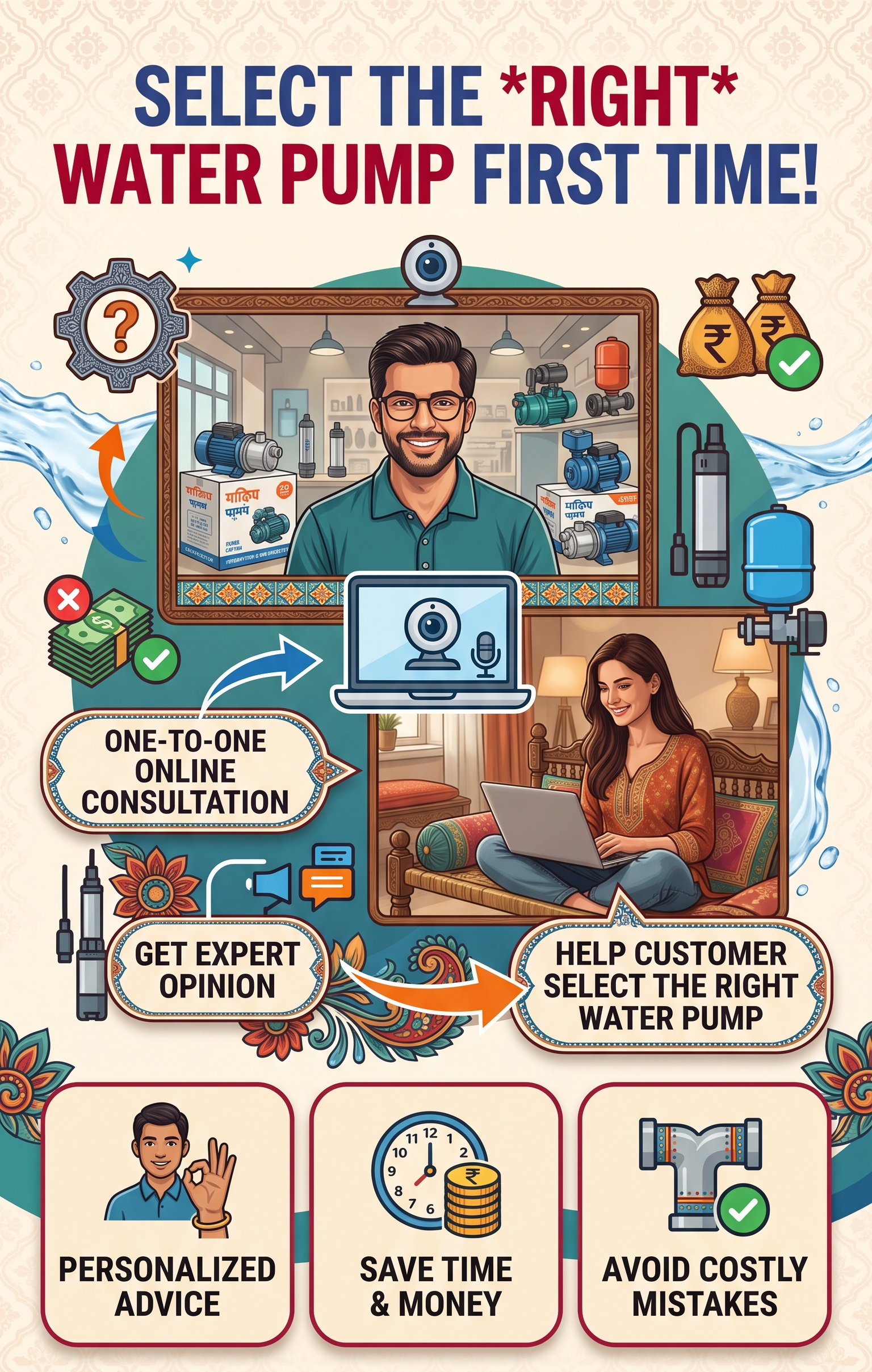 Online Consultation for Expert selection of pump