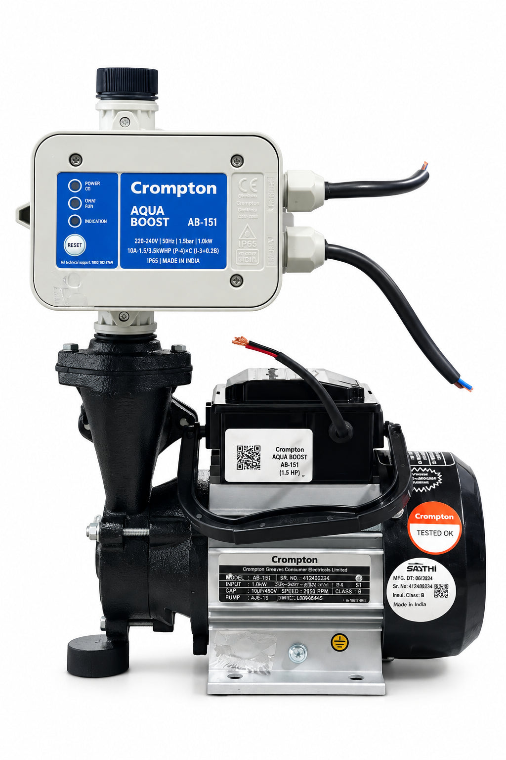 CROMPTON WIN DURA II 0.5 HP SELF-PRIMING PUMP WITH AB-15I AUTOMATIC CONTROLLER
