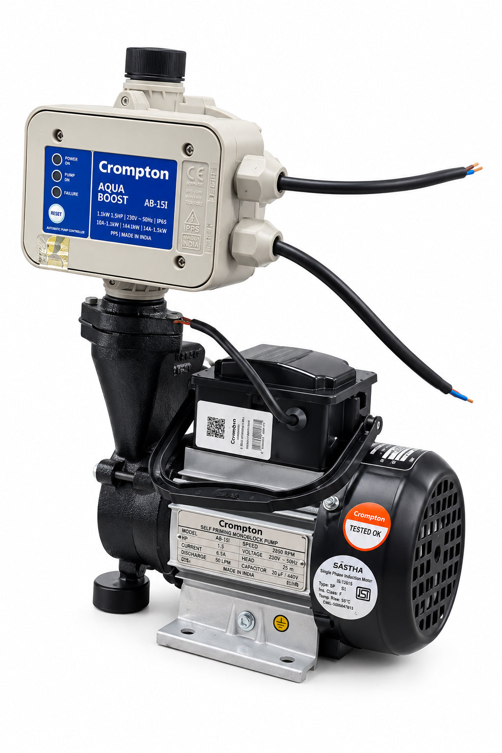 CROMPTON WIN DURA II 0.5 HP SELF-PRIMING PUMP WITH AB-15I AUTOMATIC CONTROLLER