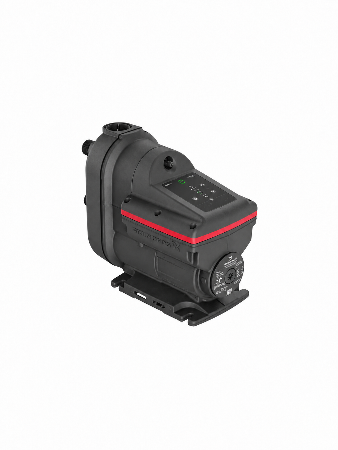 Grundfos SCALA2 feature diagram highlighting adjustable pressure, dry-run resistance and quiet operation