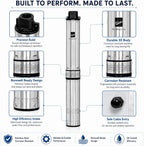 KIRLOSKAR KP4 JALRAAJ UVA 30-1520 - 1.5 HP - SINGLE PHASE 220 V - 32 MM SIZE - BOREWELL SUBMERSIBLE PUMP