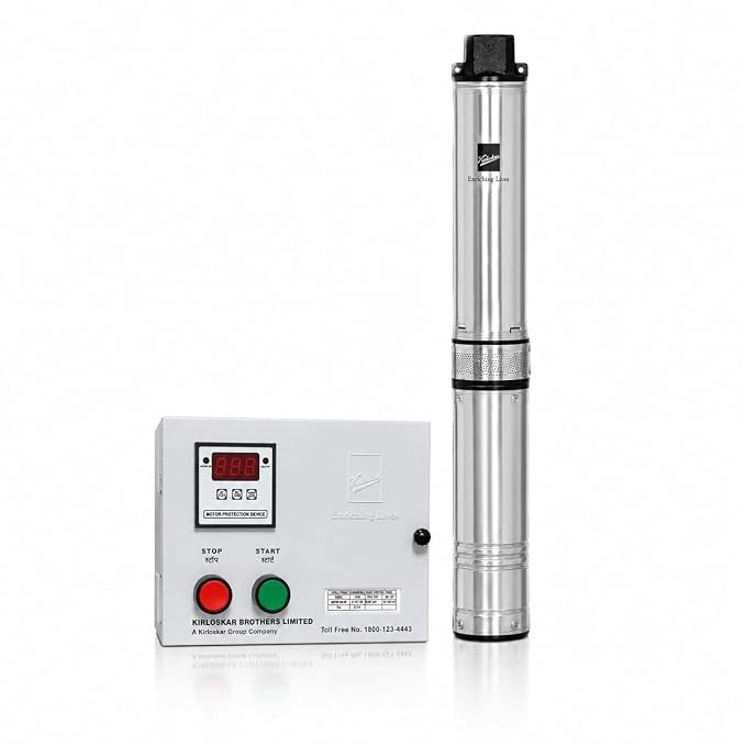 KIRLOSKAR KP4 JALRAAJ UVA 30-2025 - 2 HP - SINGLE PHASE - 169 MTR HEAD - 32 MM SIZE - BOREWELL SUBMERSIBLE PUMP WITH PANEL BOARD - 2 YEAR WARRANTY