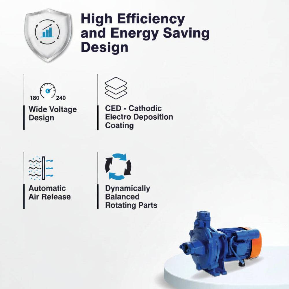 Side profile view of the Kirloskar DC-4 0.75 HP electric pump at Pump Shop AK Brothers