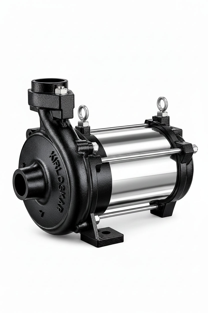Front view of Kirloskar 25 mm by 25 mm single phase pump at pump-shop-ak-brothers