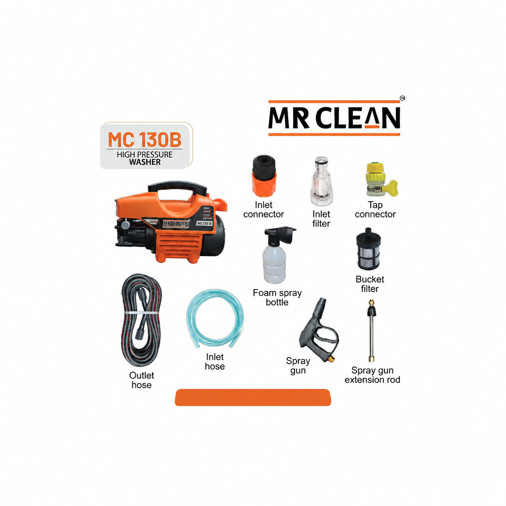 MR CLEAN MC 130B 1600W 130 BAR CAR WASHER FOR VEHICLE CLEANING