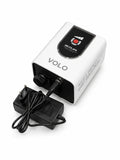 A white and black Volo DEFTY-25 DEBUT25 pump with its black power adapter and cord, shown on a clean white background. AK brothers 