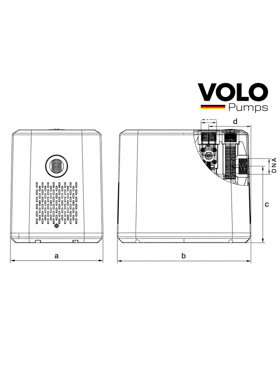 VOLO ZB6-55 900W BLDC pressure booster pump for up to five bathrooms.